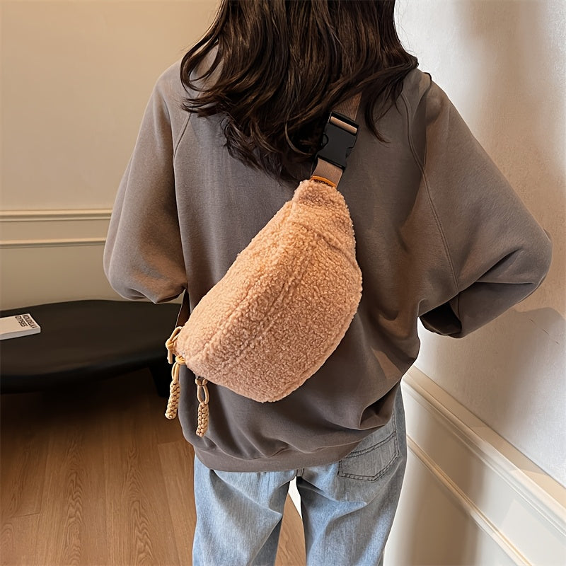 Sac banane moumoute beige effet fourrure – vue 9