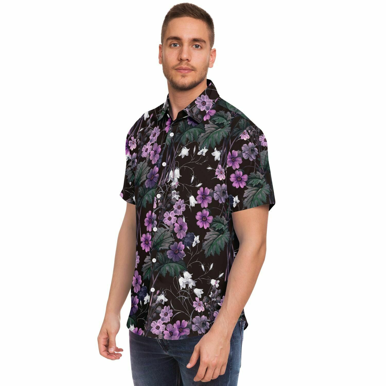 chemise à fleurs manchée courte