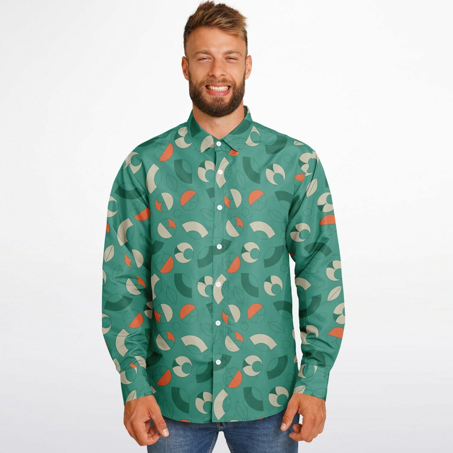 chemise élégante homme verte à motifs