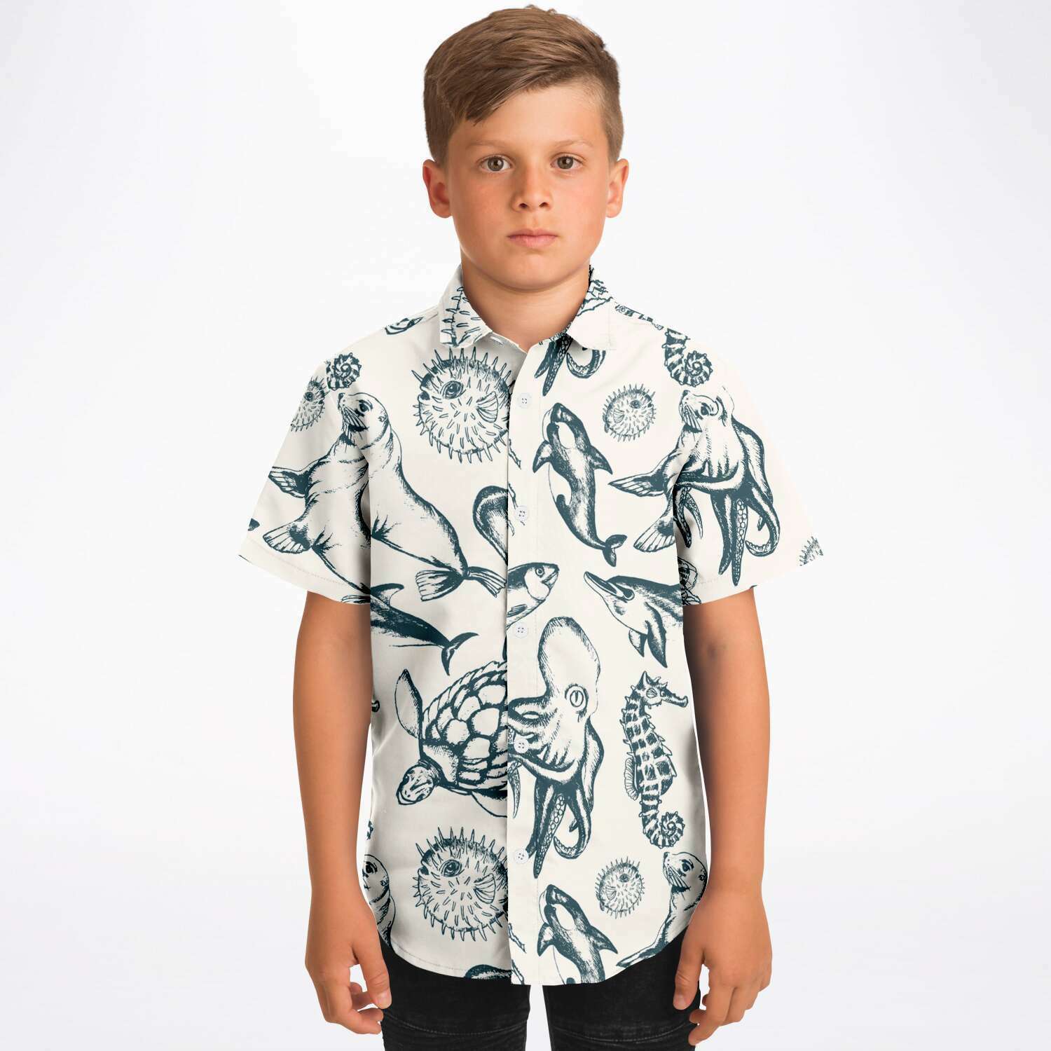 chemise bleu marine garçon