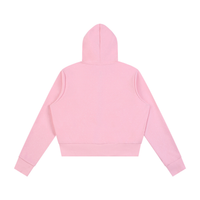 Dos du hoodie zippé femme molletonné rose