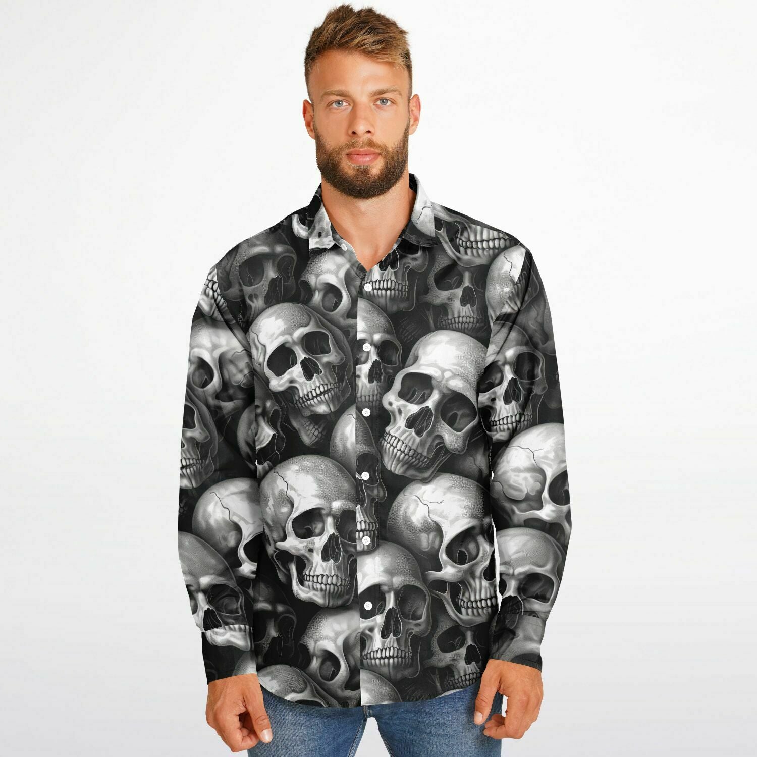 style urbain homme chemise têtes de morts