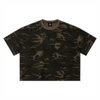 T-shirt Boxy Motif Camouflage Kaki — Streetwear Belge