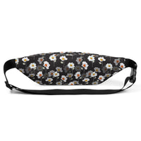 Sac banane fleurs blanches fond noir – vue 4