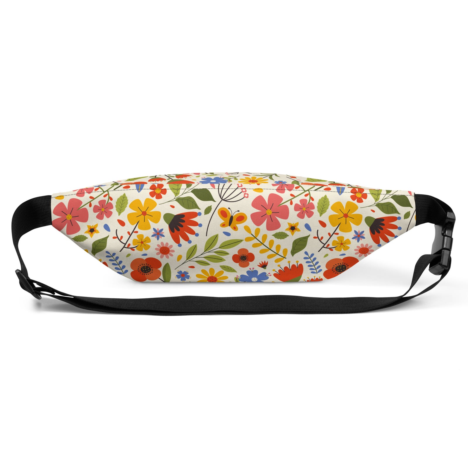 Sac banane fleurs multicolores fond crème – vue 6