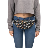 Sac banane fleurs blanches fond noir – vue 8
