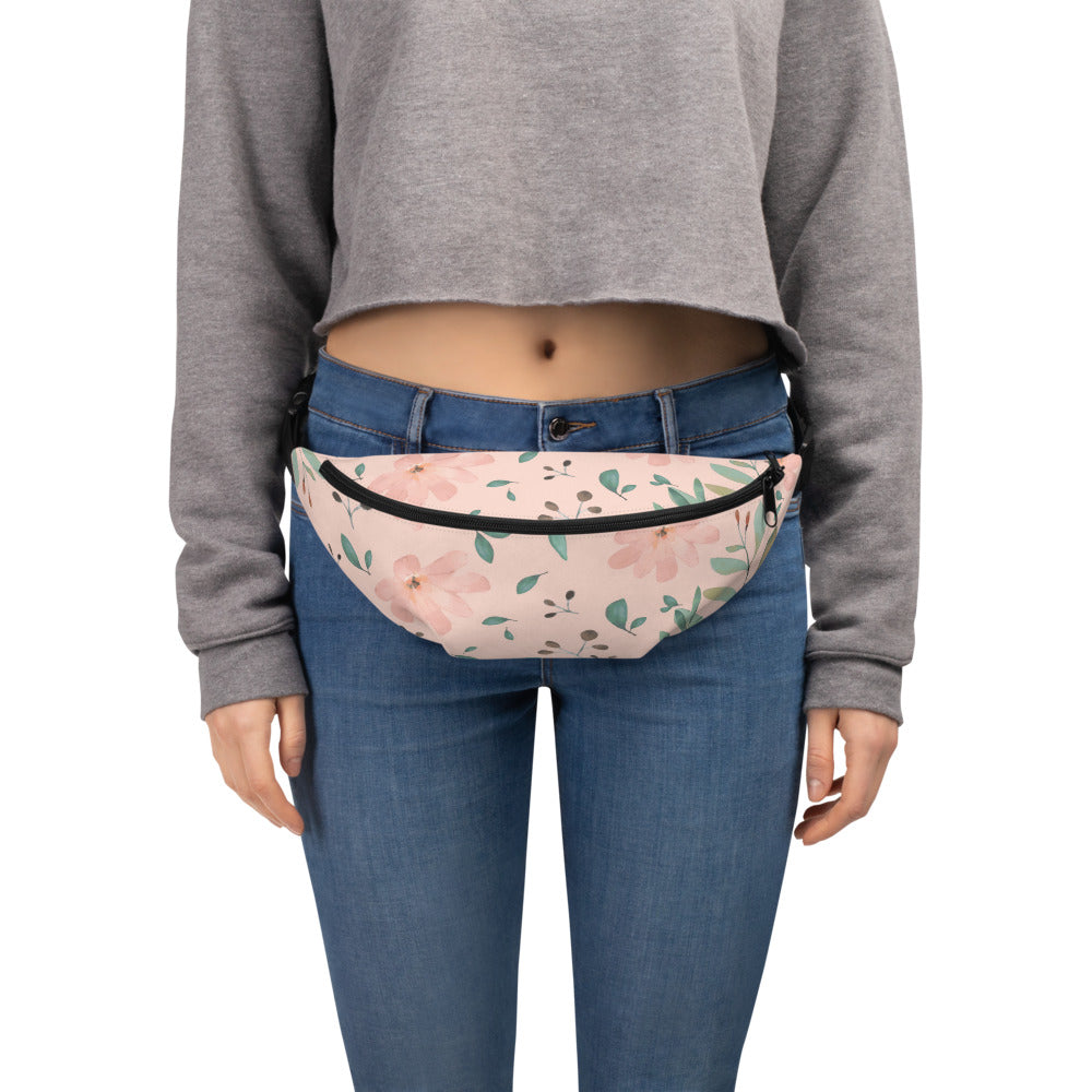 Sac banane fleurs pastel crème – vue 4