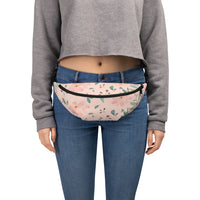 Sac banane fleurs pastel crème – vue 4
