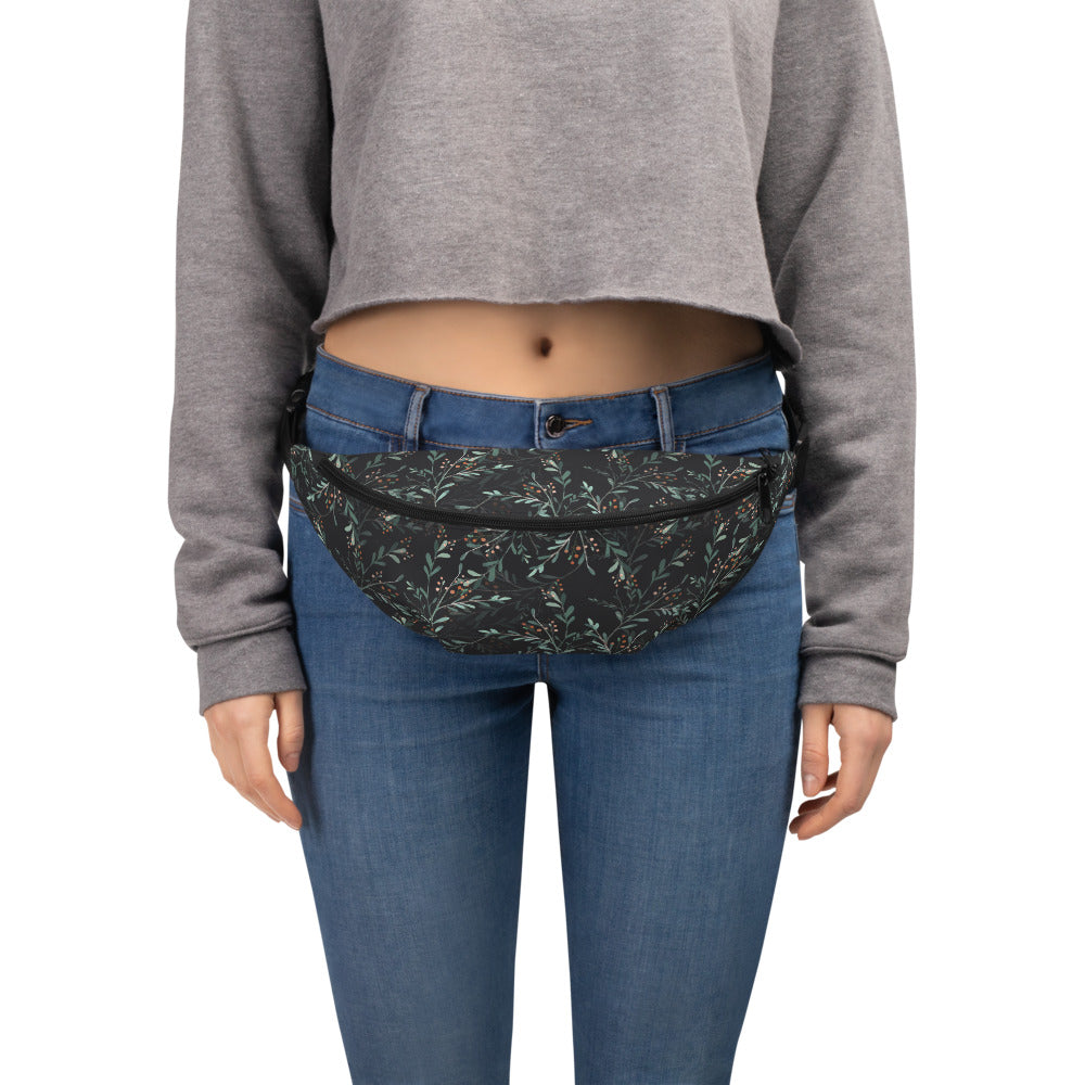 Sac banane feuillage eucalyptus fond noir – vue 9
