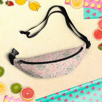 Sac banane fleurs aquarelle rose poudré – vue 5