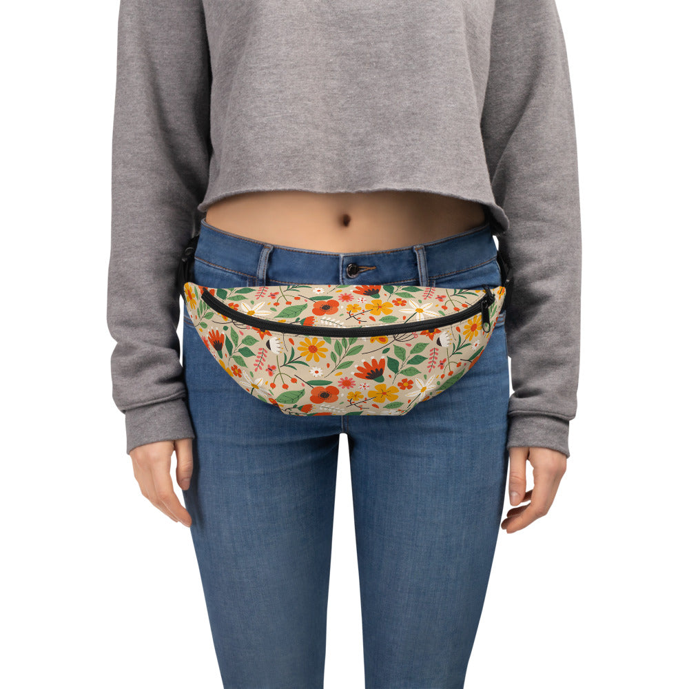 Sac banane fleurs champêtres colorées – vue 3