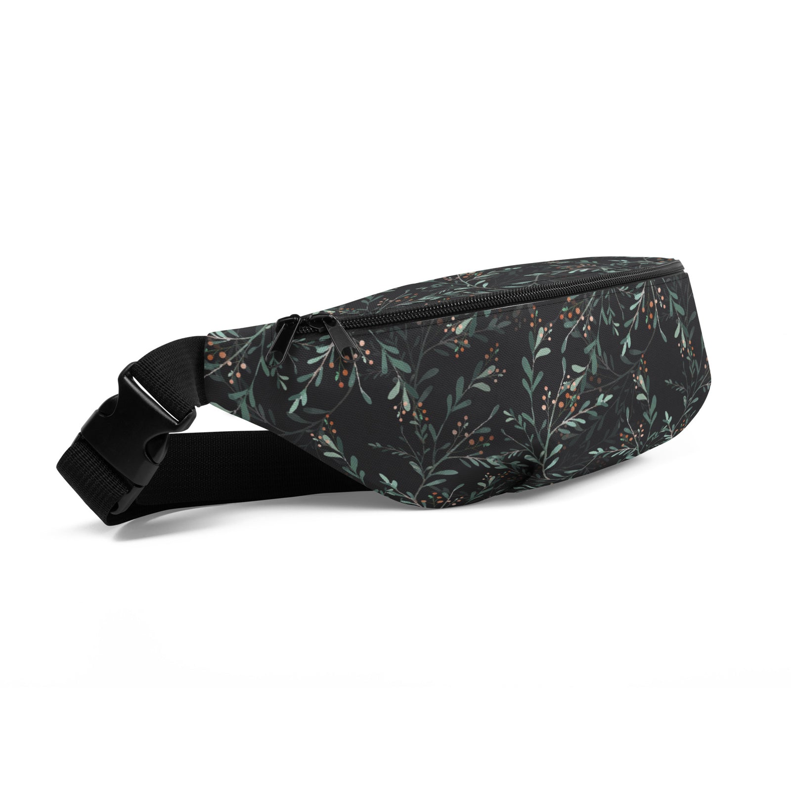 Sac banane feuillage eucalyptus fond noir – vue 2