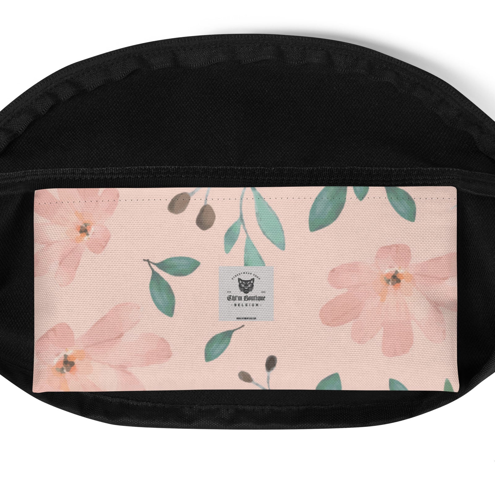 Sac banane fleurs pastel crème – vue 8