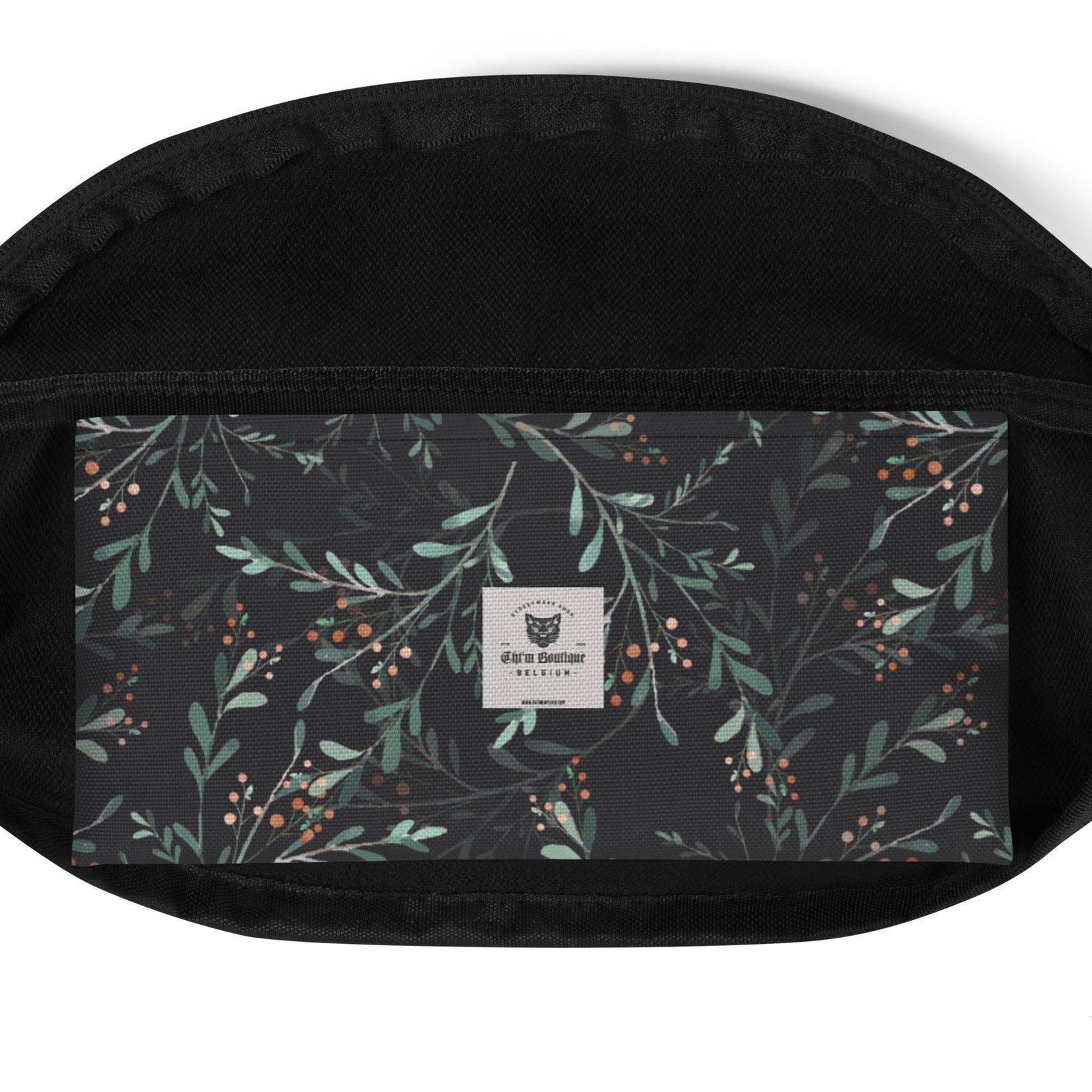 Sac banane feuillage eucalyptus fond noir – vue 5