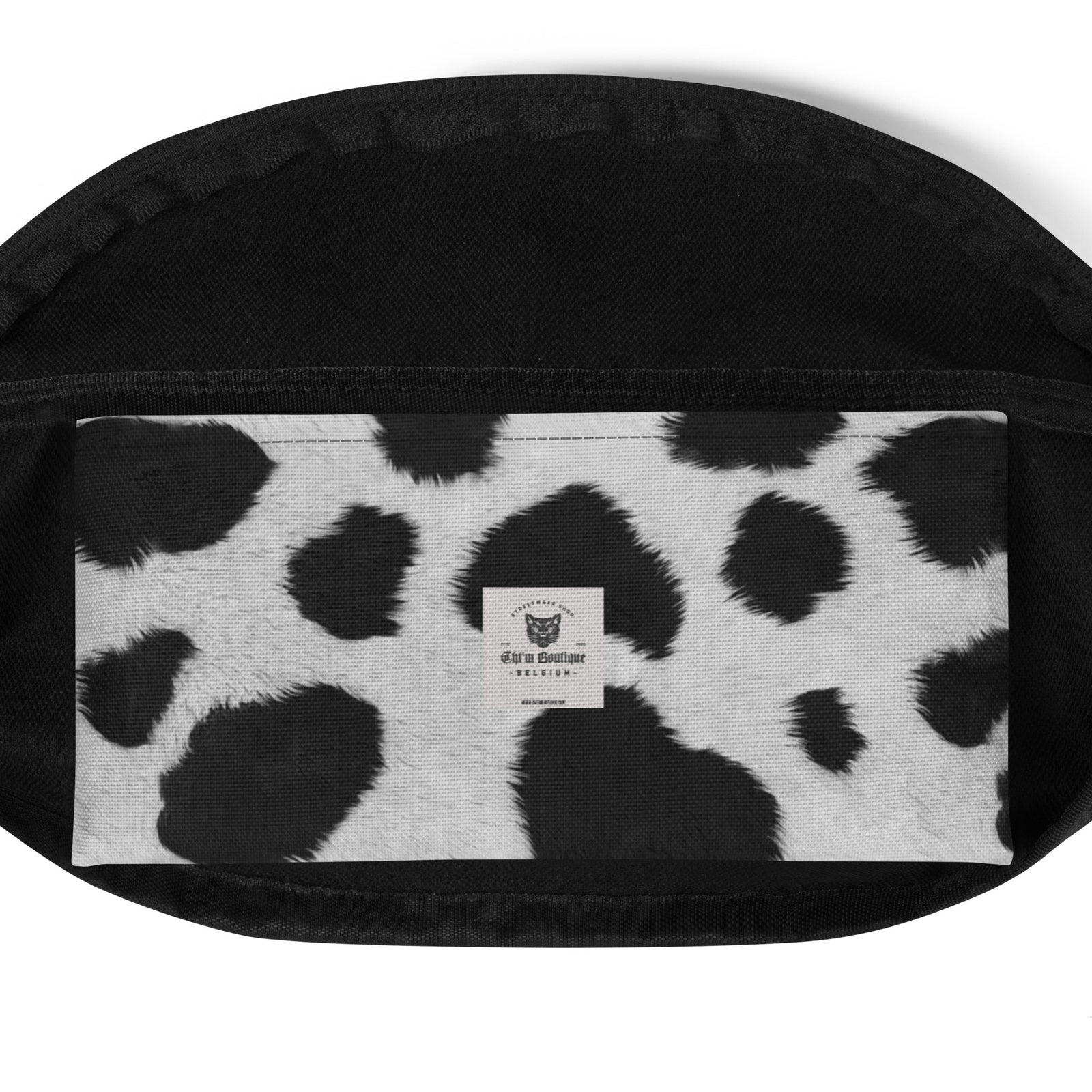 Sac banane peau de vache noir et blanc – vue 10