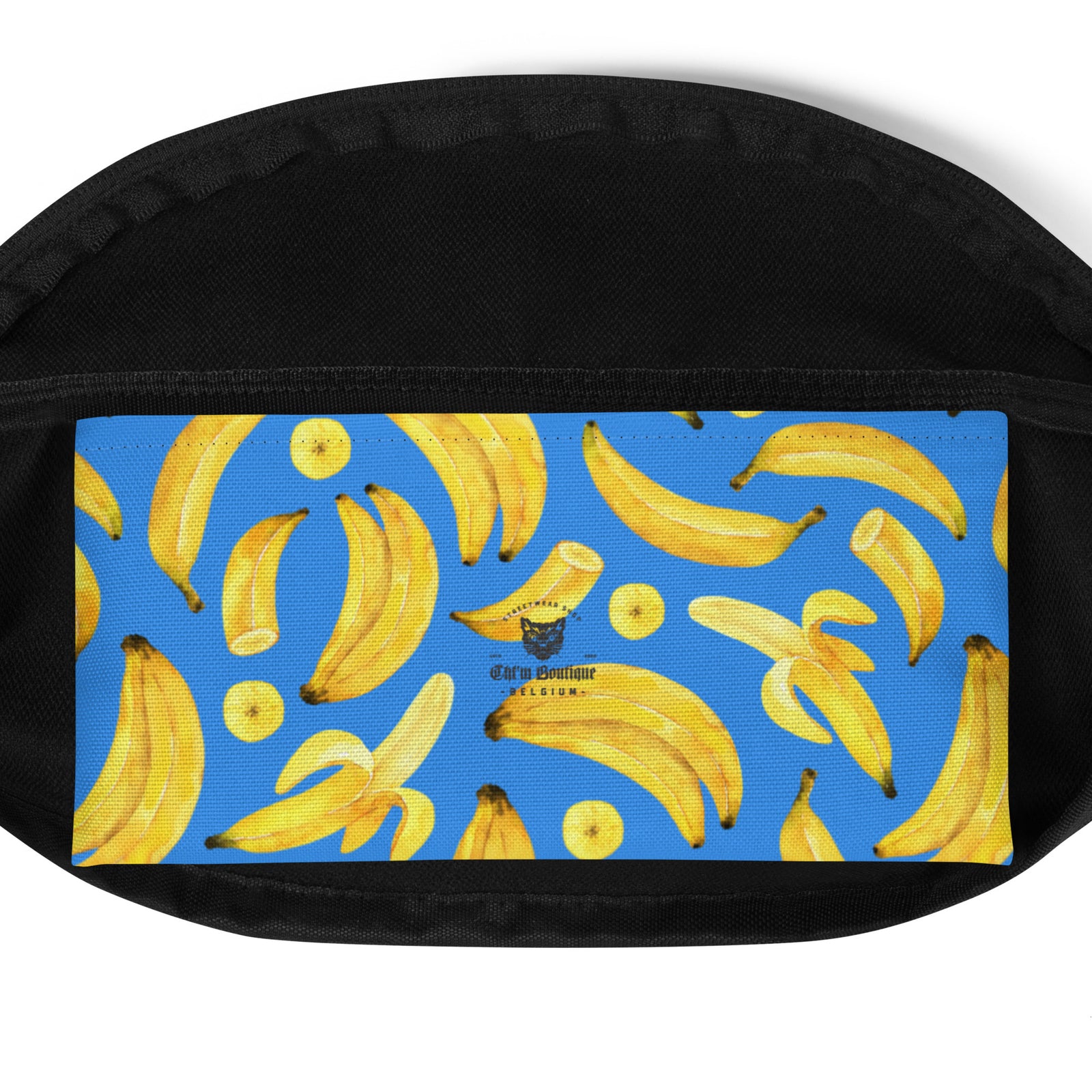 Sac banane imprimé bananes fond bleu – vue 10