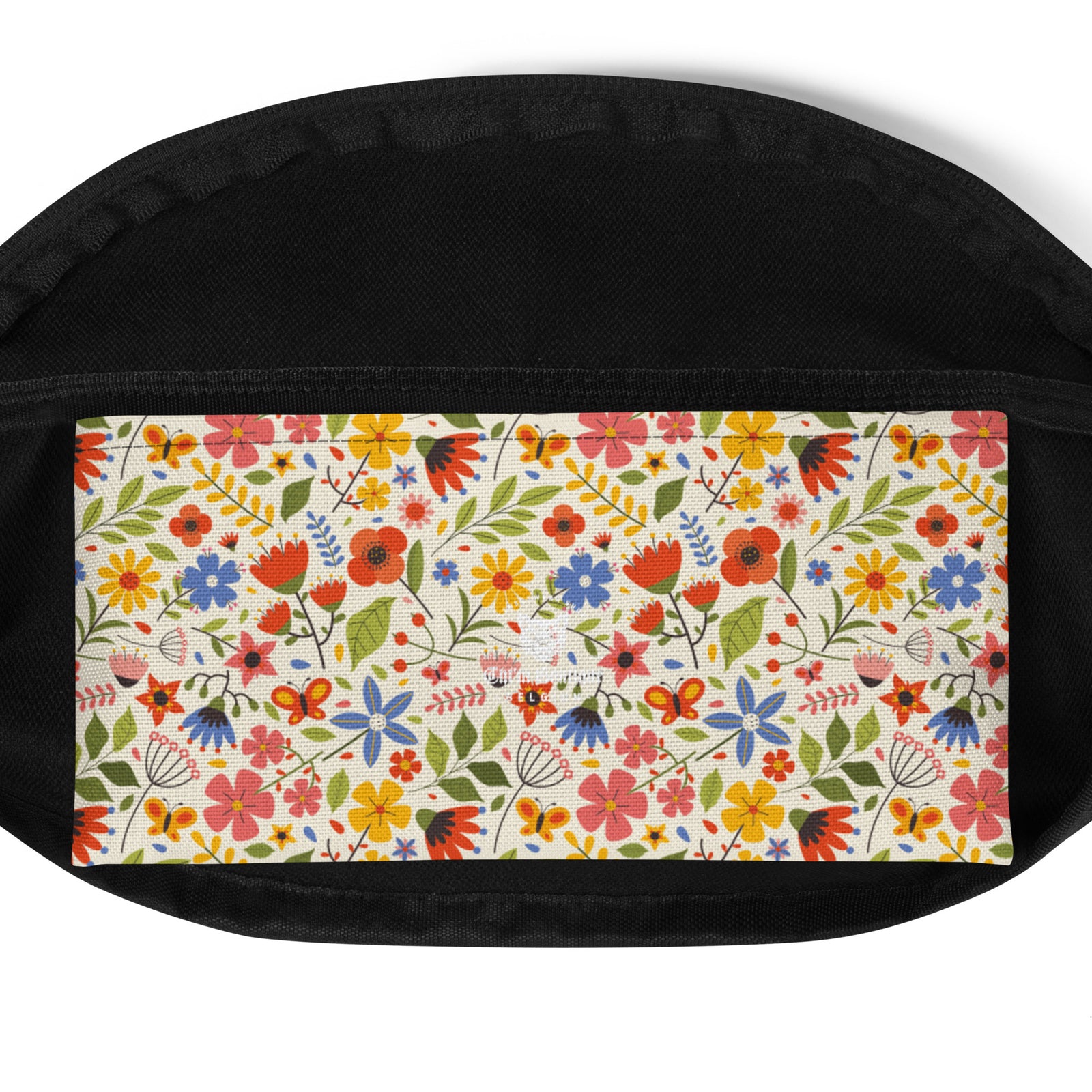 Sac banane fleurs multicolores fond crème – vue 7
