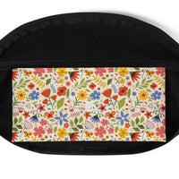 Sac banane fleurs multicolores fond crème – vue 7