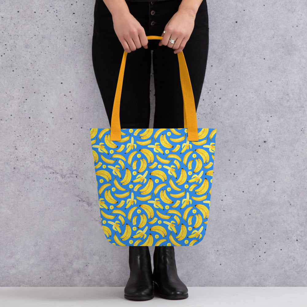 Tote bag Bananes (Bleu)