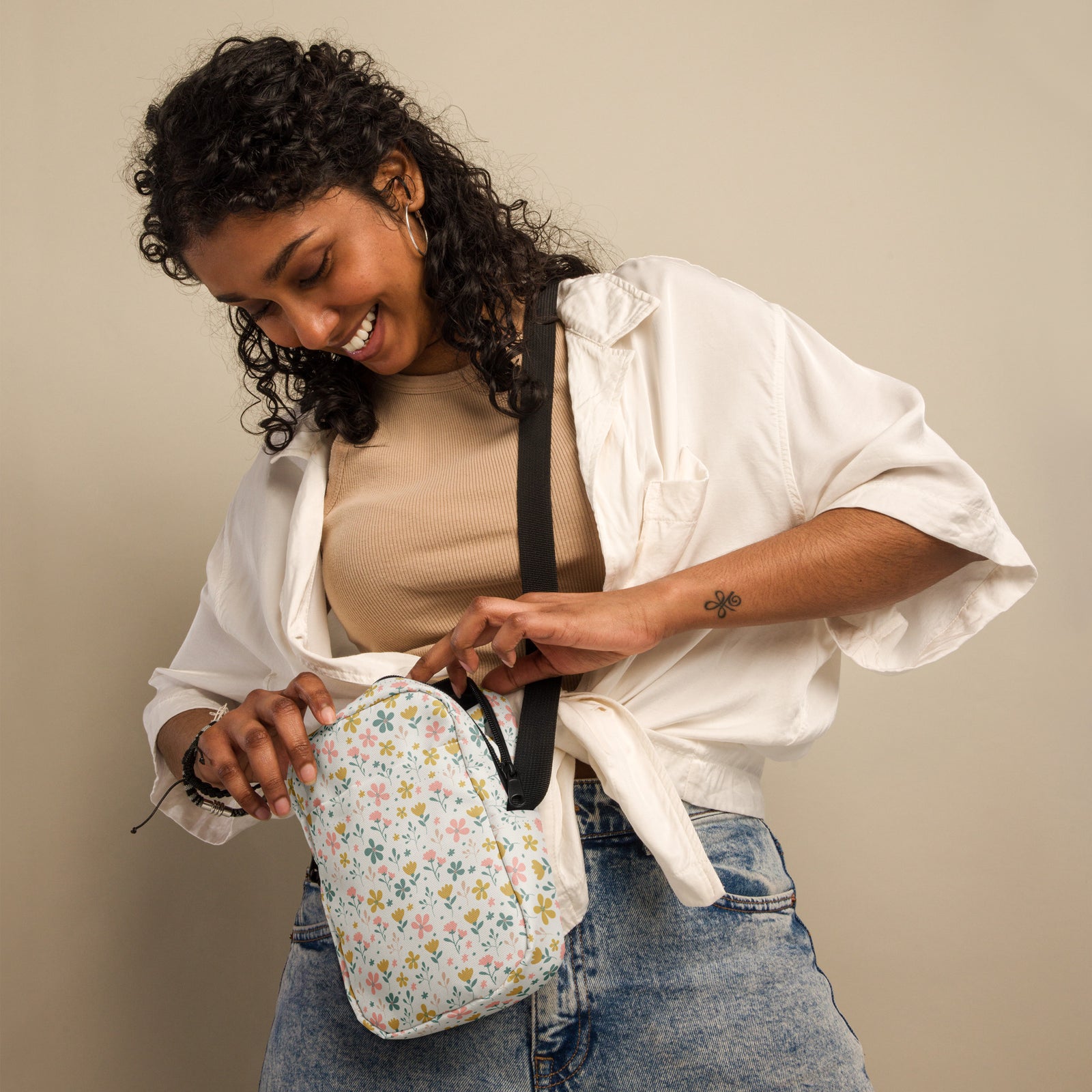 Sac à bandoulière à fleurs