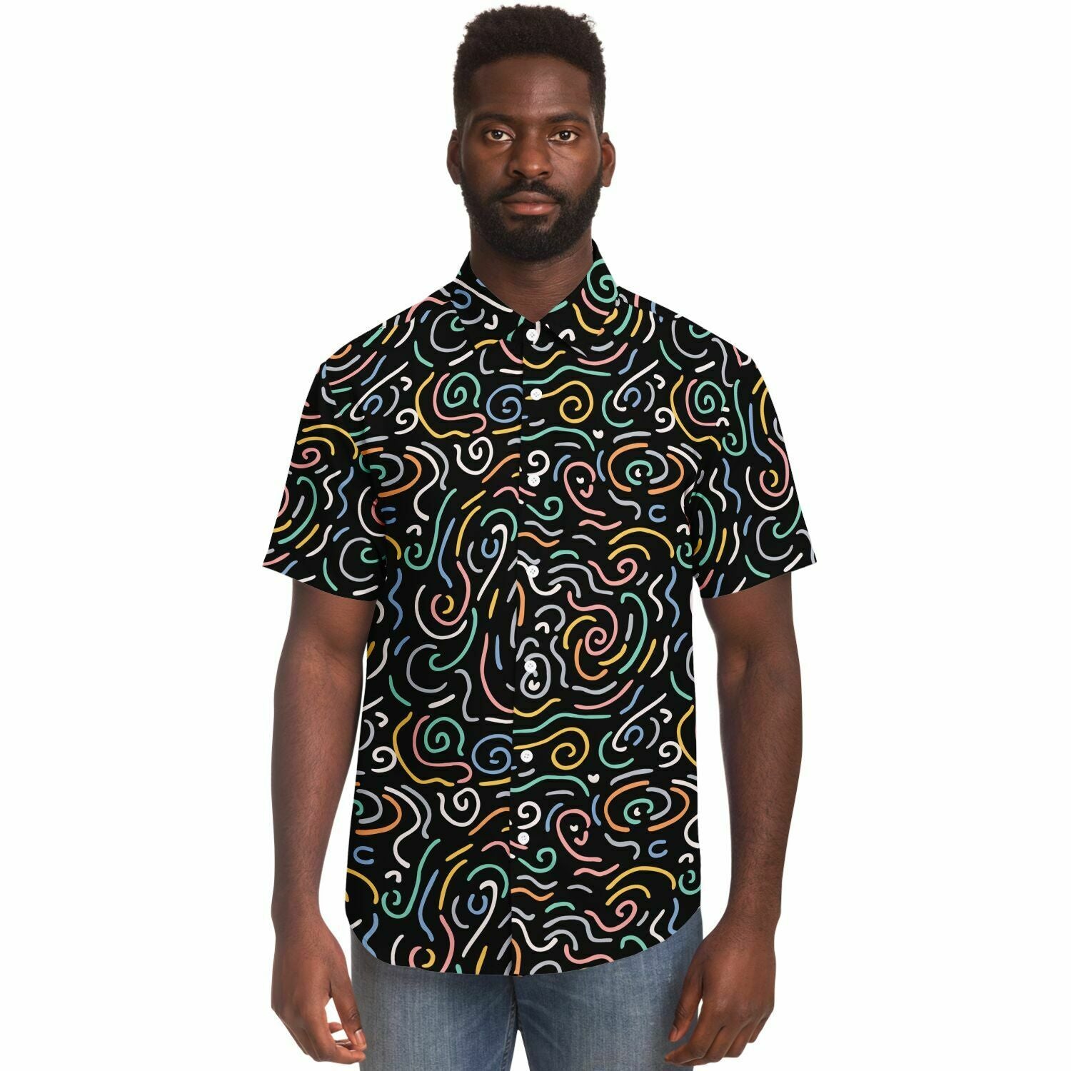 Short Sleeve Button Down Shirt - AOP copy