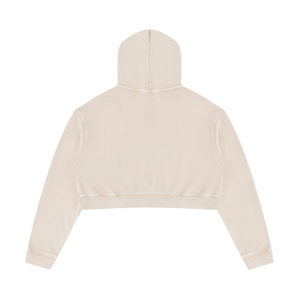 Dos du hoodie crop top femme effet minéral crème