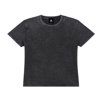Packshot face du t-shirt délavé original noir délavé