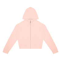Sweat zippé crop top femme original pêche, vue de face