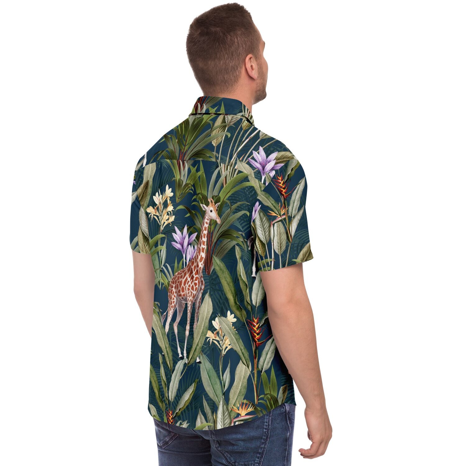 chemise homme été à fleurs multicolores