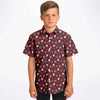 Chemise garçon originale bordeaux manches courtes