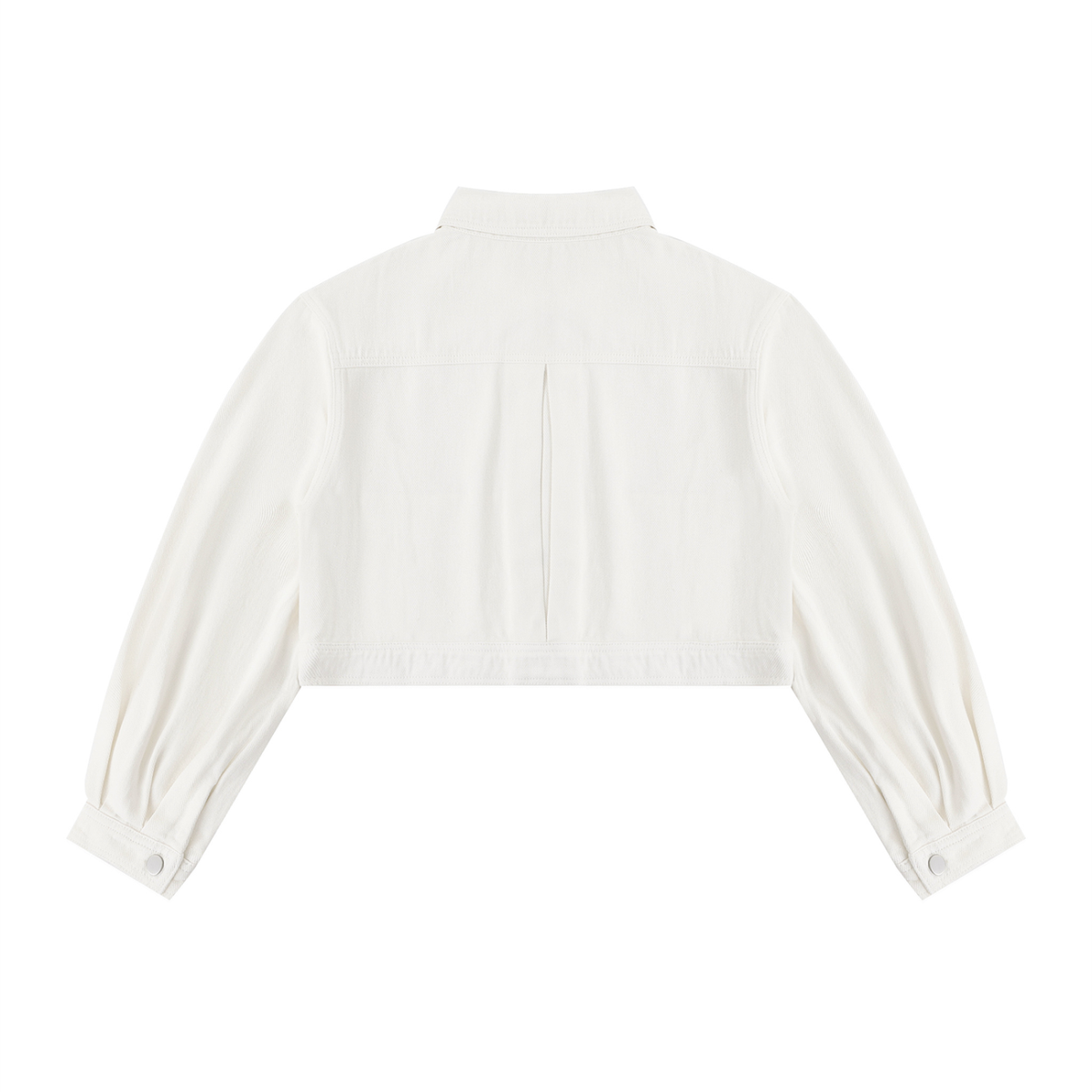 Dos de la veste en jean courte femme blanc