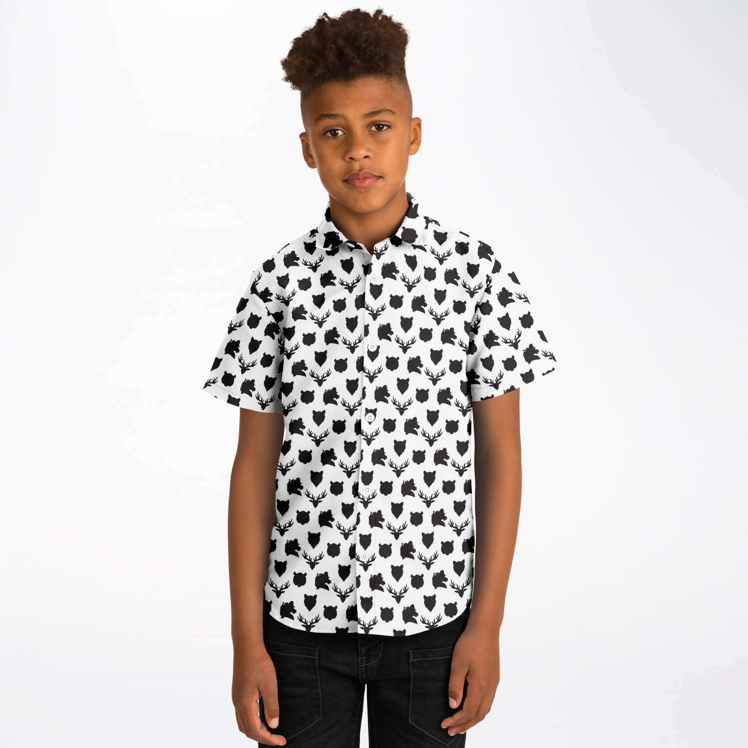 Chemise garçon originale blanche manches courtes