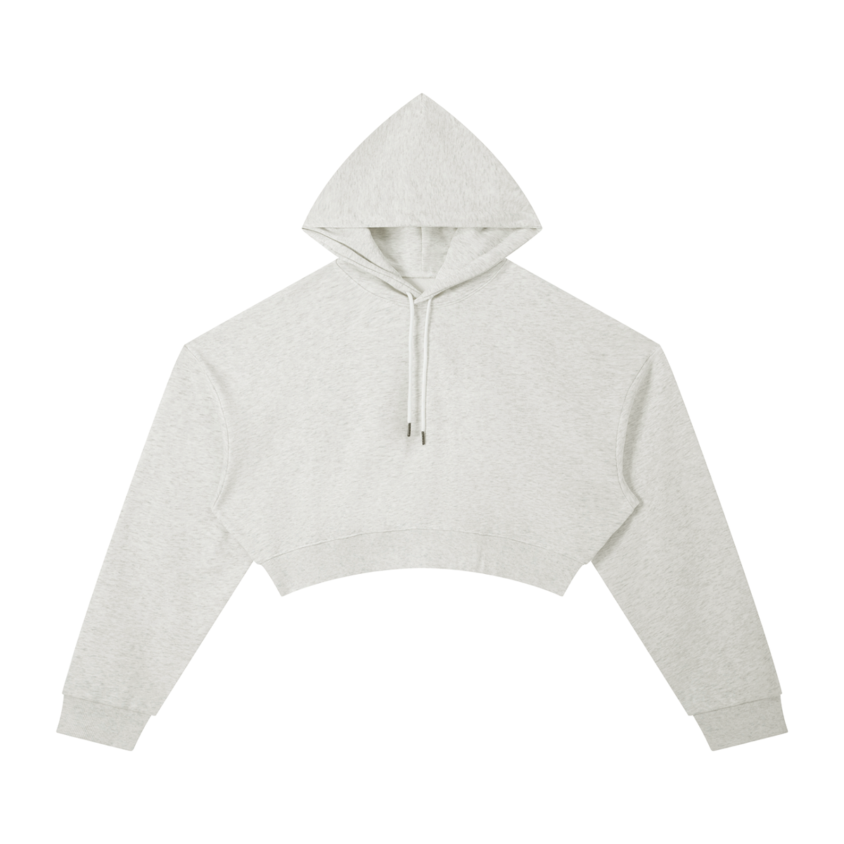 Hoodie crop top femme essentiel avoine, vue de face