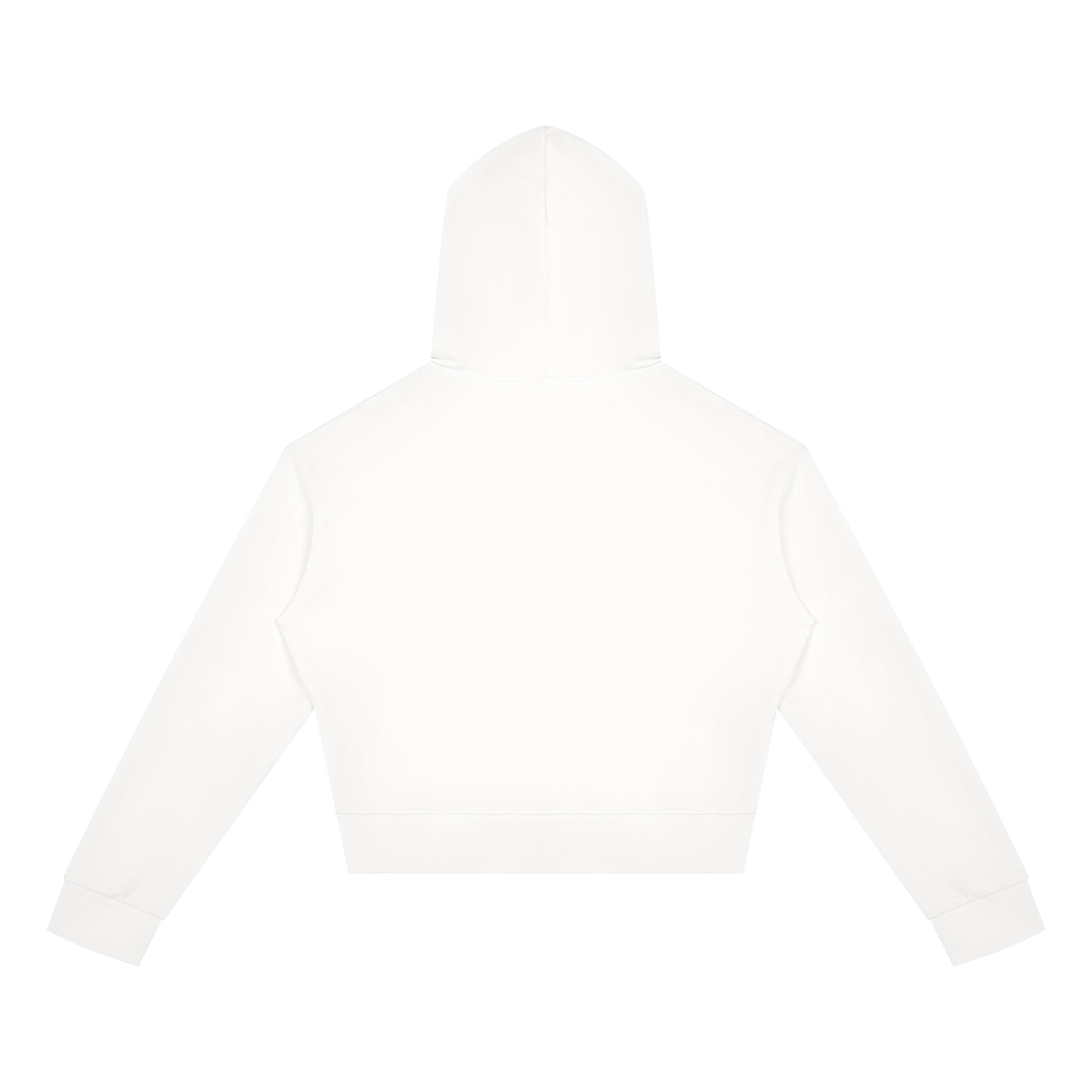 Dos du sweat zippé crop top femme blanc