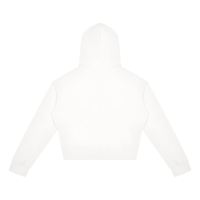Dos du sweat zippé crop top femme blanc