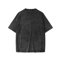 Dos uni du t-shirt enfant oversized délavé noir - jersey coton lavé et épaules tombantes