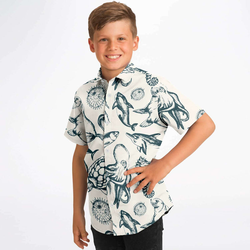 Chemise garçon originale esprit marin manches courtes