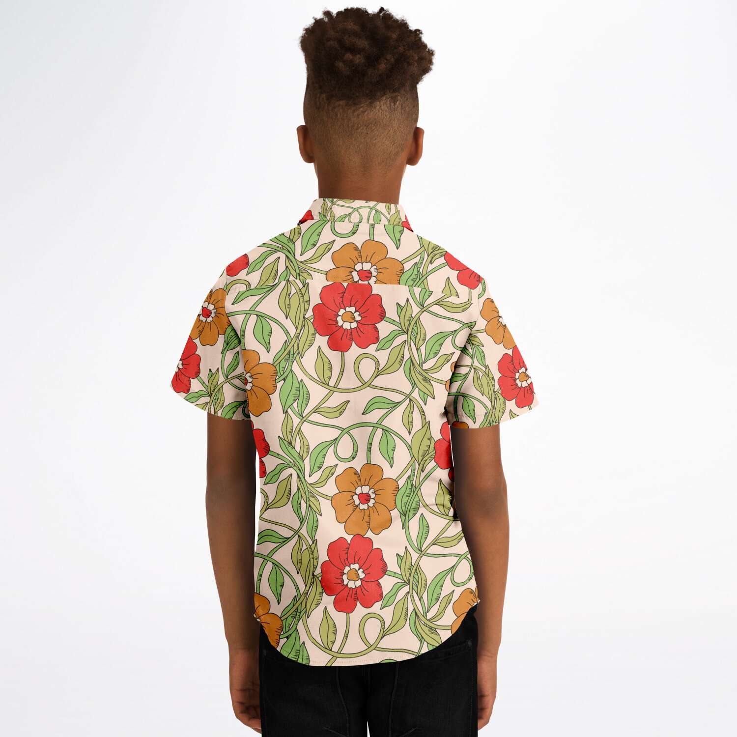 chemise garçon à manches courtes design floral