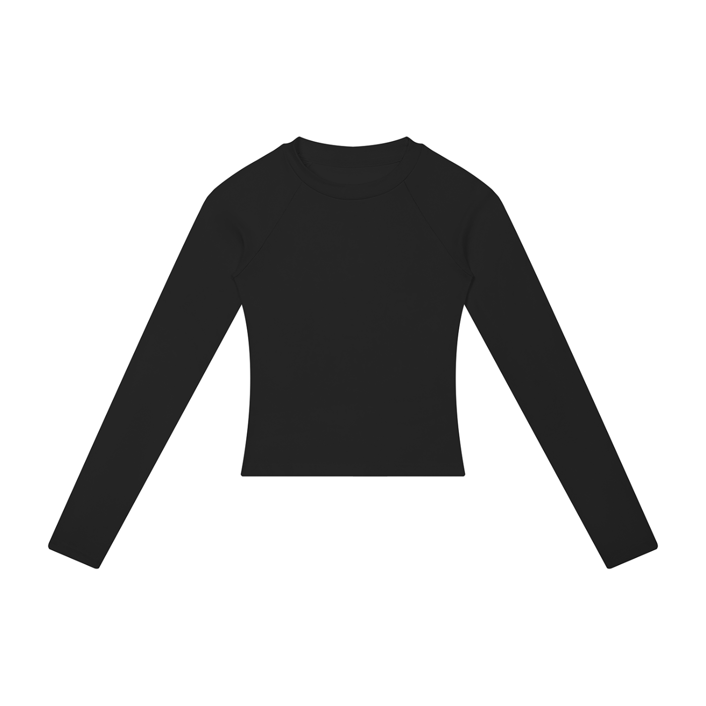 Packshot face du t-shirt manches longues original femme noir