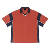 Polo Boxy Colorblock Rouge et Marine — Streetwear Belge
