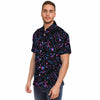 CHEMISE HOMME original noire et mauve MANCHES COURTES