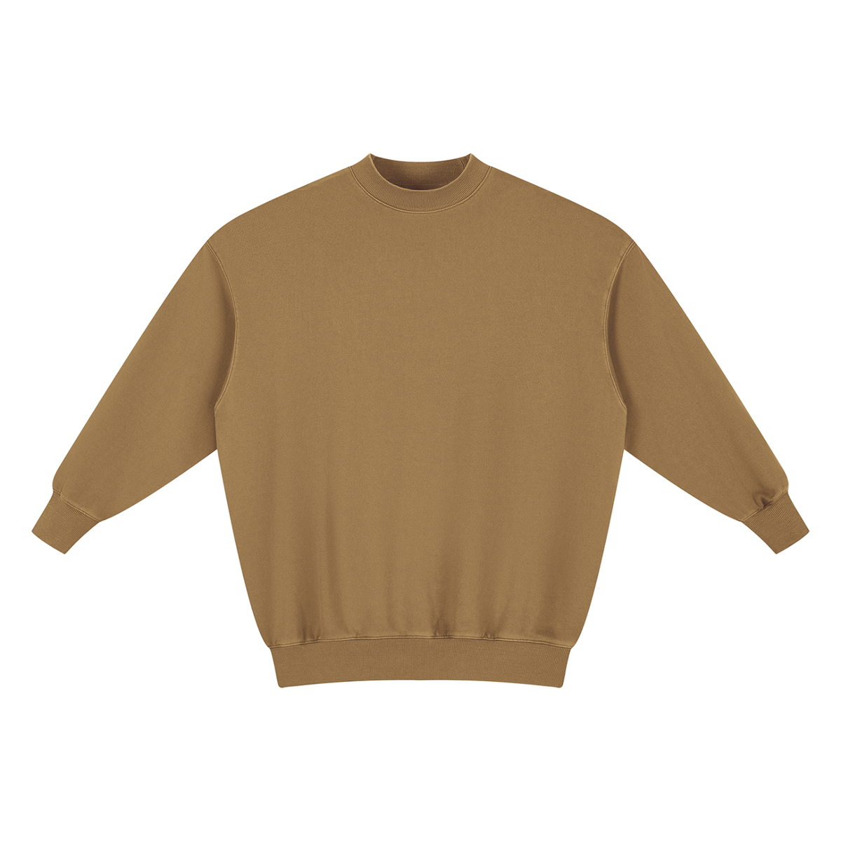 Robe sweat femme oversize camel délavée, vue de face