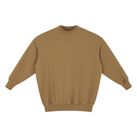Robe sweat femme oversize camel délavée, vue de face