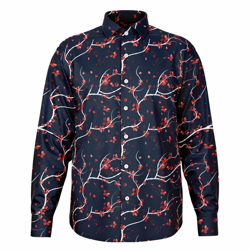 chemise casual homme motifs japonais bleu marine