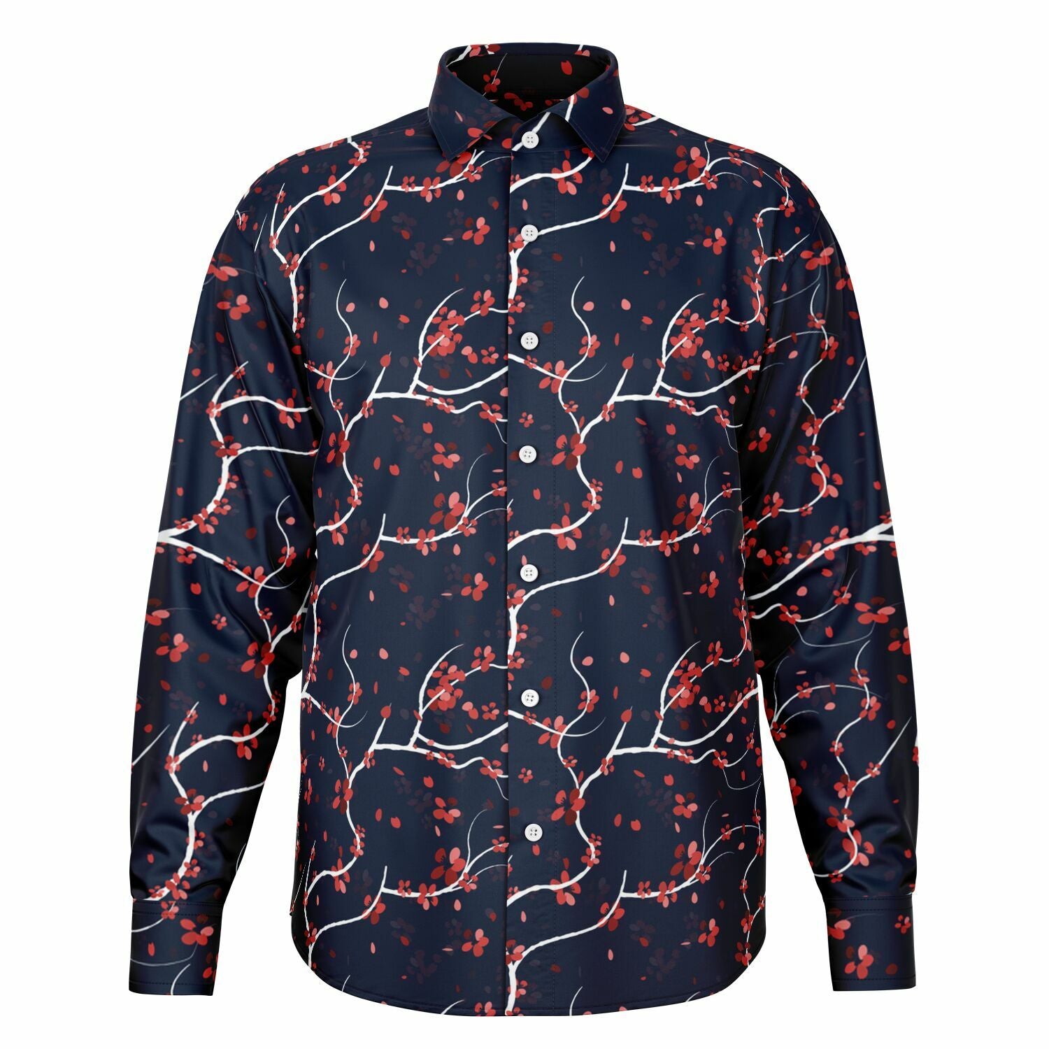 chemise casual homme motifs japonais bleu marine