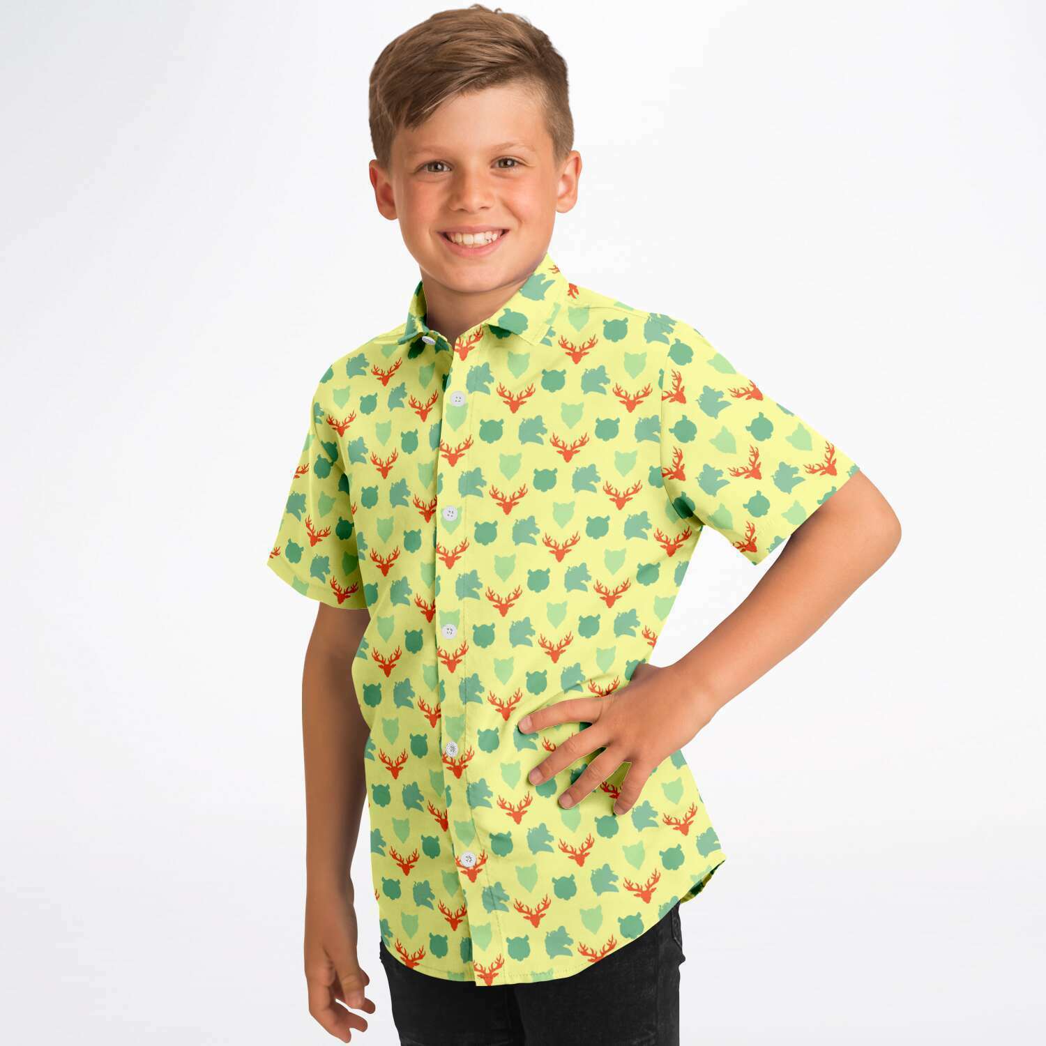 chemise manches courtes garçon jaune