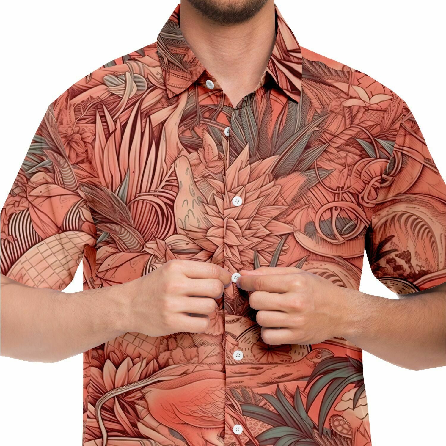 chemise homme décontractée à imprimé floral