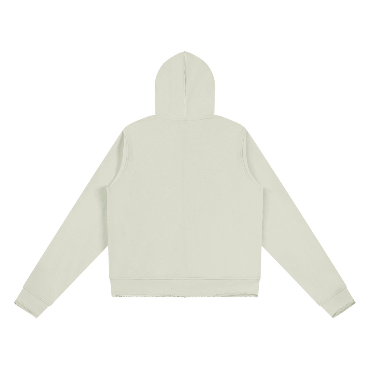 Dos du sweat zippé capuche femme gris clair
