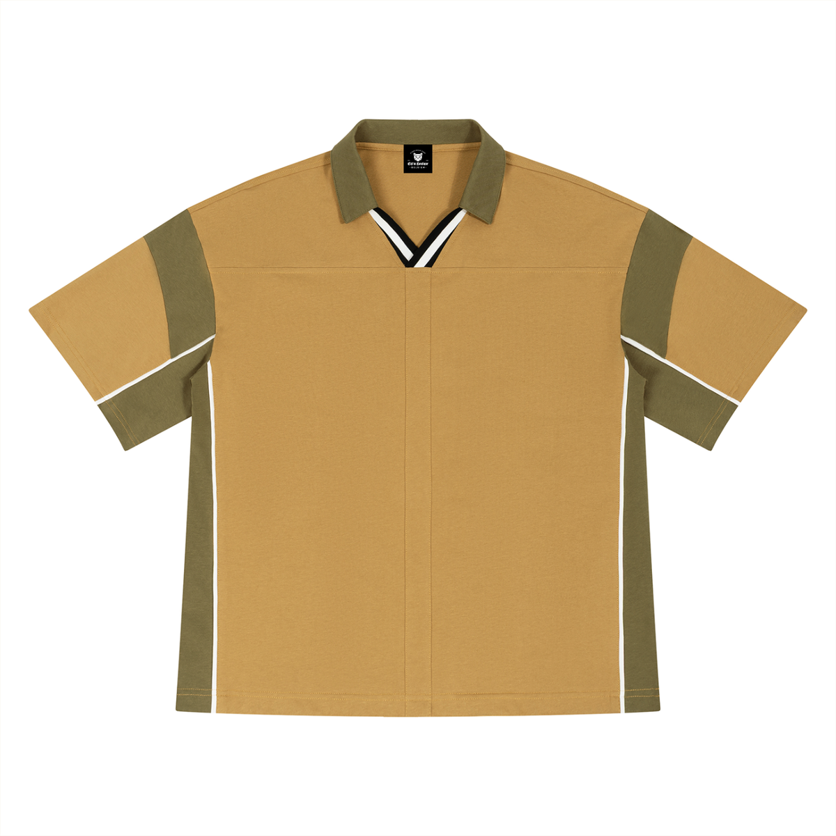Polo Boxy Colorblock Rouge et Marine — Streetwear Belge