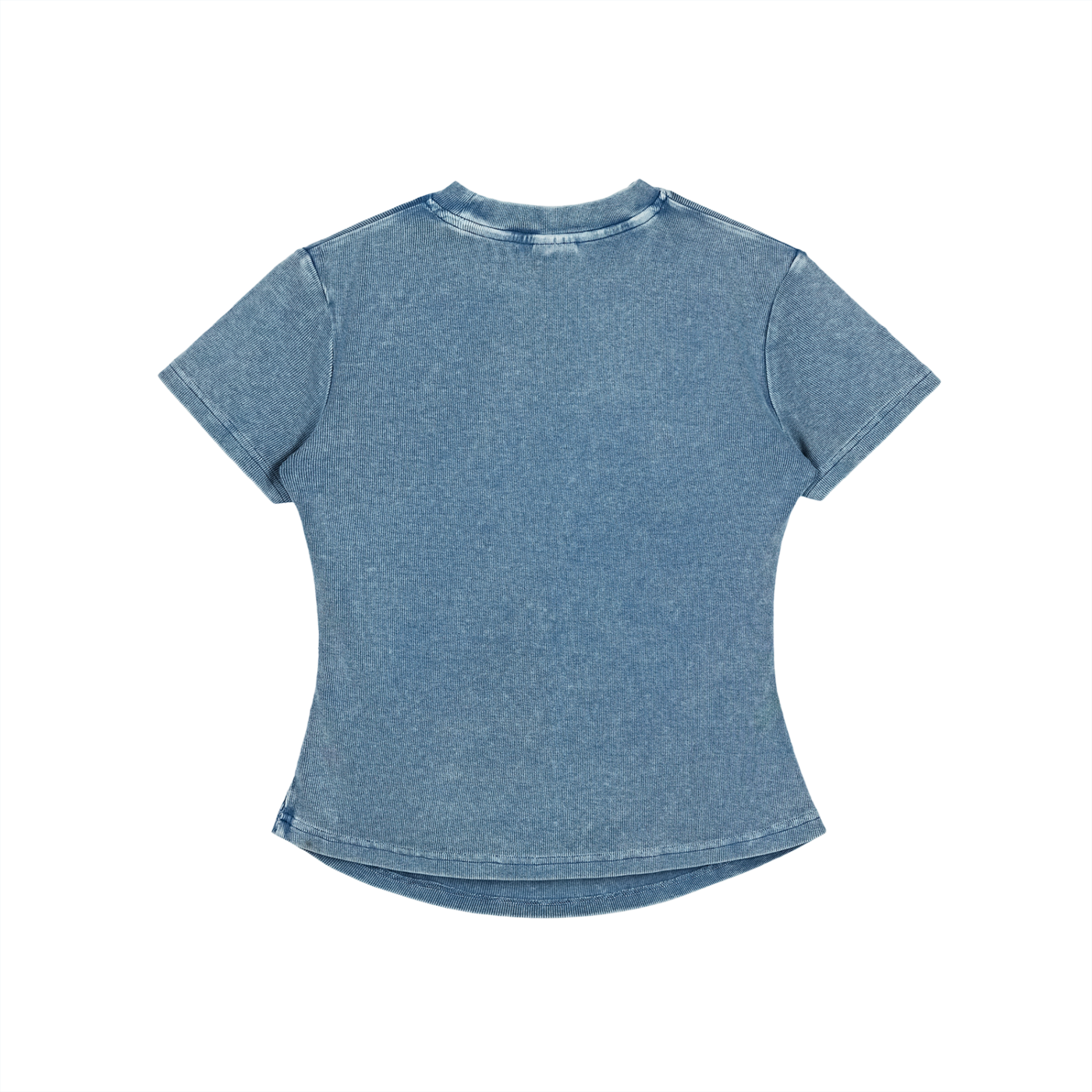 Packshot dos du t-shirt ajusté délavé original femme bleu délavé